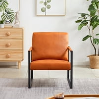 Stolica naglašena, tapacirana ležaljka sa dodatnom podstavljenom badrom i metalnom bazom, jednokrevetne kauč za dnevnu sobu spavaću sobu, narandžaste