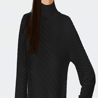 Charter Club Ženski mješovita šava mock džemper izreza crna veličina x-mala