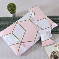 Posteljina standardne veličine jastučni jastuk set od 2, ružičasti geometrijski mramorni jastučnici