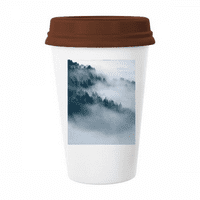 Magla Forest Mountain Sky Cloud Cloud Coffer Pi za piće Pottery CEC CUP poklopac
