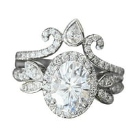 Nakit tinejdžerke Modni ovalni oblikovani puni dijamantni prsten za žene Angažovanje prstenova nakit Pokloni Veličina prstena za žene