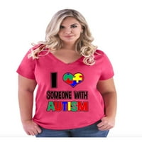 - Ženska majica plus V-izrez - Svjesnost autizma