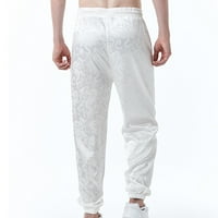 Muške moderne jogger hlače sa džepovima Grafički print casual pantalone Duksevi bijele veličine 3xl
