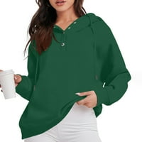 Bluze za žene dugih rukava za žene Solid Hoodie Hoodie Jesen Ležerne prilike Bluzes Army Green XL