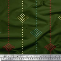 Soimoi zeleni pamučni dres tkanine točkasti Jamdani tiskana zanata tkanina od dvorišta široka