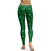 Ženske joge hlače za joge hlače jastučići hlače Ispisuju zelene pilate milosne sreće trčeći dobre hlače