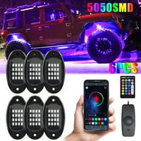 Rock Lights Multicolor LED svjetla Vodootporna sa aplikacijom BT Glazba kontrolera ključeva za SUV ATV UTV