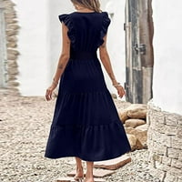 Amlbb Plus Veličina haljina za žene Ljeto Ležerne prilike na kratkim rukavima s kratkim rukavima V-izrez