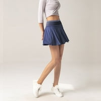 Ženska haljina za trčanje Skorts Sportske suknje sa džepovima visokog struka Golf Plava haljina L