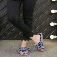 Woobling ženske papuče, Leopard Print Open Tenen, Udobne papuče protiv klizača