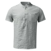 Rovga majice Muške modne ležerne listenske košulje s dugim rukavima s dugim rukavima TOP BluZA Ljetna