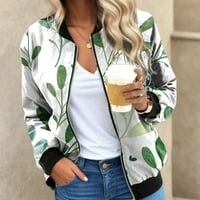 Kaicj jakne za žene Ženske ležerne dnevne jakne Lagane zip up casual jakne Leopard i cvjetni ispis kaputa