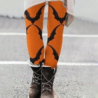 IDORAVAN ženski Halloween Holloween Honens Modni casual Halloween tiskane uska hlače visoke struke