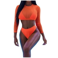 Cara Lady Womens Sexy High Squik osip kupaći kostimi s kupaćim kostim narančastom xl