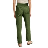 ManXivoo casual pantalone za žene Žene Ležerne hlače Čvrsti pamuk i hlače sa džepom dugih hlača široke