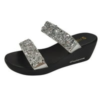 Sandale Sandal sandale Srednja plaža Flip-Flop Sequin Ljetni klinovi cipele Ženske pete Modne ženske