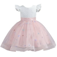 Dječja dječja dječja djevojka haljina Proljeće Ljeto Print Ruffles Kratki rukav princeza haljina ruffle