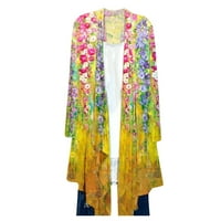 Ženska modna ležerna pukotina s dukselom Cvjetni print Kimono Cardigan Top bluza Beachwear Laghweight