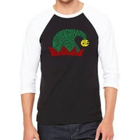 Božićni šešir - Muška majica Raglan bejzbol Word Art Majica