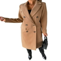Zodanni Ženski Otibnica Kardigan Omotači Labavi jaknu Duga dugačka kaputa od graška za odmor kaput kaputa Khaki M