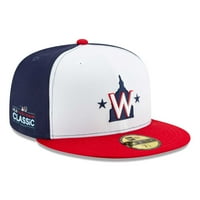 Muški novi Era White Washington Nationals Little Liga Classic 59Fifty ugrađeni šešir