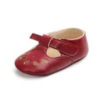 Cipele za djevojke Dječji krevetić mekani jedini Mary Jane T-remen Stanovi novorođenčad Lagana princeza haljina za cipele za cipele Prvi šetači crvena 12 meseci