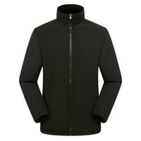 Lovskoo Fleece Kišna jakna za žene Trendy Fleece Solid Boja dugih rukava s kapuljačom Zimska topla na otvorenom Raincoat Windbreaker Black