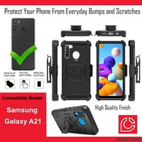 Capsule Case Vojna slova Kompatibilan je s galaksijom A [otporna na tešku tešku kaiš za Chick Clip Holster Crna futrola za telefon] za Samsung Galaxy A SM-A215U