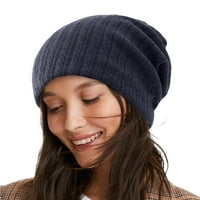 Bomberni kape za ženu za šefu zimskih šešira topli kabel pletiv šeširko rastezanje debela slatka pletena kapa za hladnu vremenu Jedna veličina