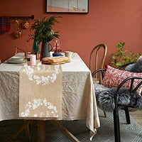JESHCHAT Uskršnji trkač Spring Flowery stol za rezanje rezanja veze sa vezenim cvjetnim i bundinys komodama