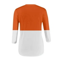 Cleance Womens Tops Crew Neck Ženska bluza Ležerne prugaste bluze Rukava moda, narandžasti, s