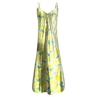 Haljine za žene bez rukava za tisak cvjetni uzorak V-izrez Midi fit i flare modni trendi elegantni zabavni