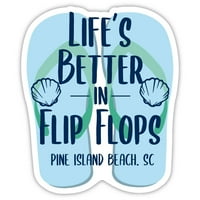 Plaža od Pine Otok Južna Karolina Suvenir Vinil naljepnica naljepnica Flip Flop dizajn