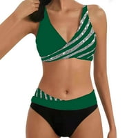 Ženski bikini Split Print Hot Diamonds okupljajte bikinijeve kupaći kostimice, veličine 14- s grudnjakom