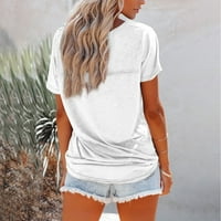 Ženska majica za okruglog vrata s kratkim rukavima bijeli XL