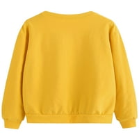 Ženski cvjetni print okrugli vrat dugih rukava pulover