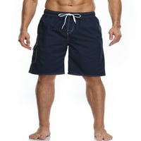 Luxplum muške kratke hlače ravne noge Ljetne kratke hlače na bagerusne boje na bageru Mini pantalone Work Work Beachwear Plava 34