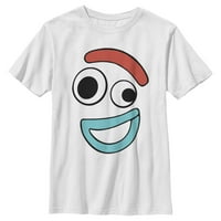 Boy's igračka priča Forky Smiling Lice Grafički tee bijeli medij