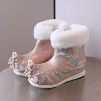 Djevojke sniježne čizme Lagana i izdržljiva gumena potplata Dječje čizme za gležnjeve Djevojke niske potpetice bez bijele 27