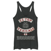 Ženski ZZ Top Texicali trkački rezervoar Top Black Heather Veliki