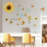 Anvazise suncokretorni zid naljepnica 3D DIY PVC šarene leptir naljepnica za dnevnu sobu a