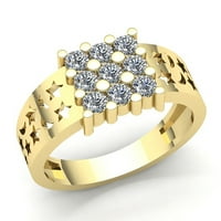Pravi 2Ct okrugli rez Dijamantna muška ženska godišnjica Angažman prsten od punog 10k ruža, bijela ili žuta zlato GH I1-I2