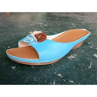 Daeful Dame Wedge Sandale Cvjetne papuče na plaži Sandal unutarnji komfor za vanjsku hranu Lagani ljetni slajdovi plavi 7