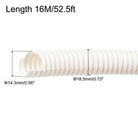 Split žičane tkaljne cijevi PE valovitog cijevi 16m 52,5ft Dužina 14,3x bijela za žičani kabel