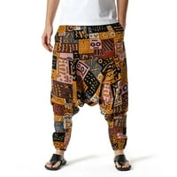 Muške posteljine baggy harem hlače nacrtaju joga dugi hipi punk pank pantker