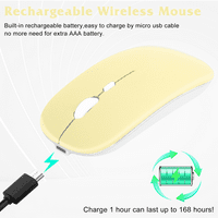2.4GHz i Bluetooth punjivi miš za Motorola Edge Pro Bluetooth bežični miš za laptop MAC iPad Pro Computer Tablet Android banana žuta