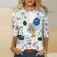 Ženski rukav u trendovskim vrhovima, pulover sa zatvaračem za okrugli vrat, labava modna tiskana majica, ležerne grafike bluze grafike