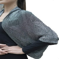 Modne tajne Ženski metalni kablovski dizajn džemper Cardigan Poncho slegne Bolero