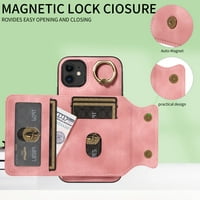 FEISHELL PING Držač nosač novčanika za iPhone 11, luksuzni PU kožni utora za prekrivač s magnetskim