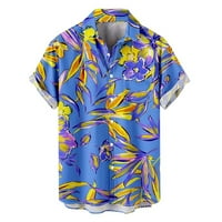 Muška klasična polo majica Boho majica Havajski print rever majica kratkih rukava Bodybuilding Tee Beach Majica Bejzbol majica Estetska majica 80s majica 70s Disco majica Yellow S